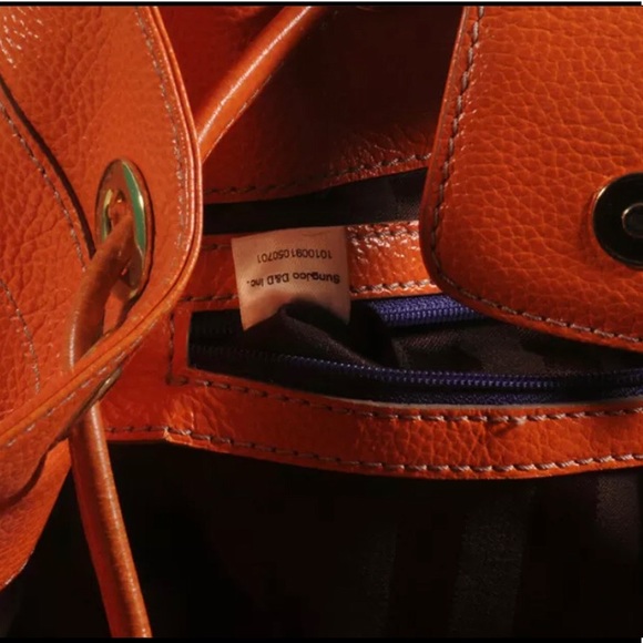 MCM Orange and Gold plated Tassel Handbag Vintage - Picture 10 of 11